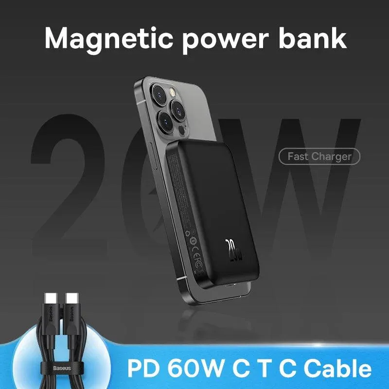 Baseus Magnetic Wireless Charger Power Bank: Fast & Compact Charging Solution