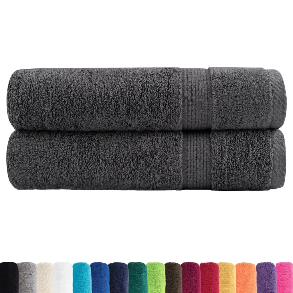 Premium Hand Towels 2pcs Anthracite 50x100cm 600gsm 100% Cotton