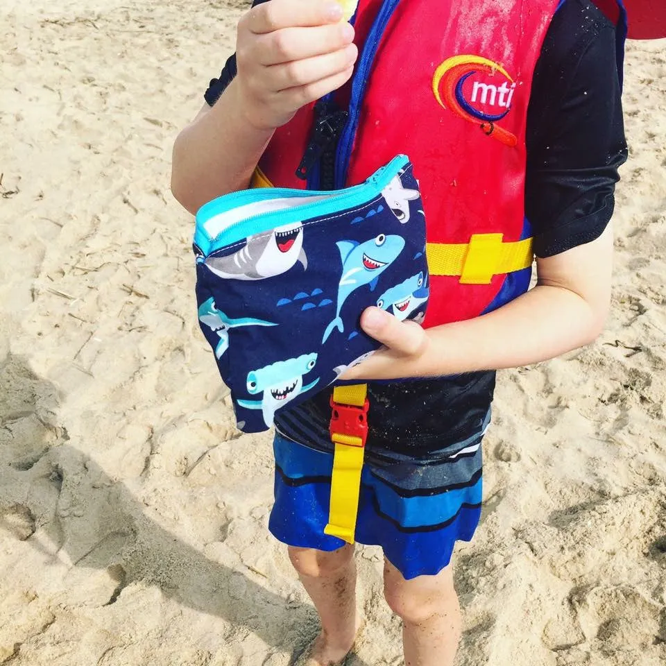 Snack Sized Reusable Zippered Bag Firetrucks